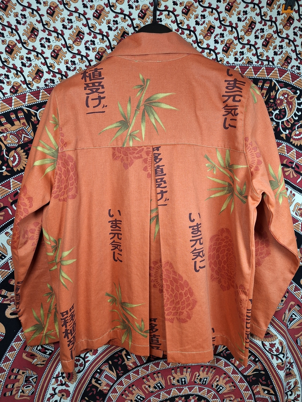 Vintage 90s Norm Thompson Wearable Art Denim Zen Garden Chore Jacket - Picture 2 of 10